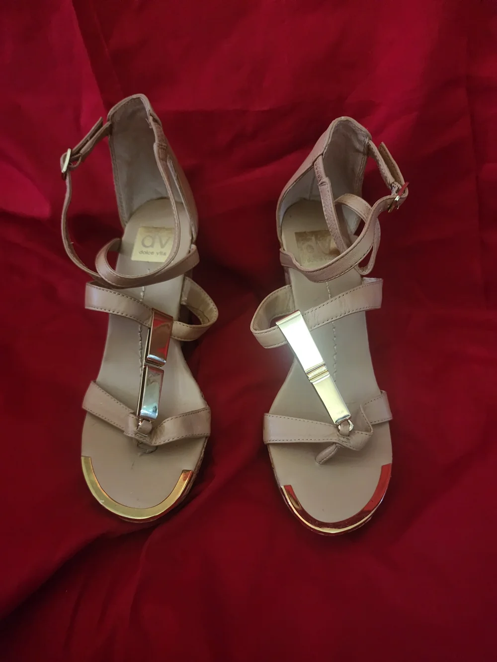 DV Dolce Vita Beige Cork Wedge Sandals - Women